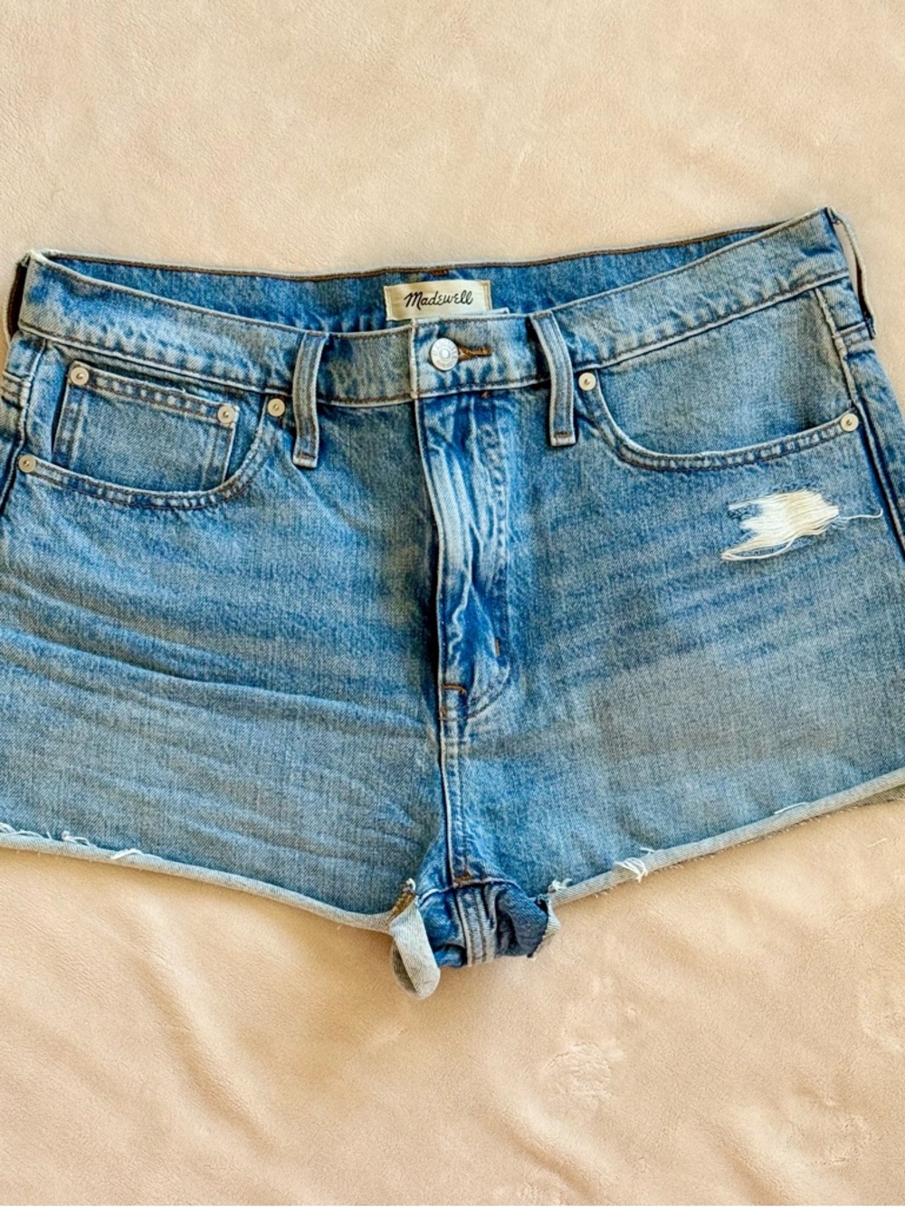 Madewell Light Blue Denim Distressed Cutoff Shorts